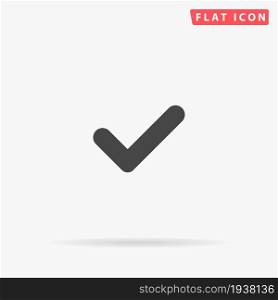 Check flat vector icon. Glyph style sign. Simple hand drawn illustrations symbol for concept infographics, designs projects, UI and UX, website or mobile application.. Check flat vector icon