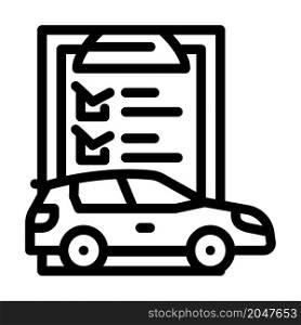 check list car service line icon vector. check list car service sign. isolated contour symbol black illustration. check list car service line icon vector illustration
