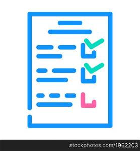 check list color icon vector. check list sign. isolated symbol illustration. check list color icon vector illustration