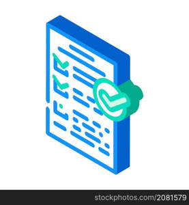 check list compliance isometric icon vector. check list compliance sign. isolated symbol illustration. check list compliance isometric icon vector illustration