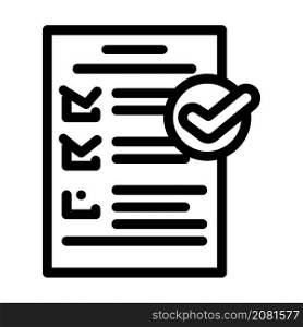 check list compliance line icon vector. check list compliance sign. isolated contour symbol black illustration. check list compliance line icon vector illustration