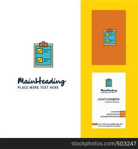 Check list Creative Logo and business card. vertical Design Vector
