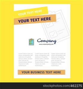Check list Title Page Design for Company profile ,annual report, presentations, leaflet, Brochure Vector Background