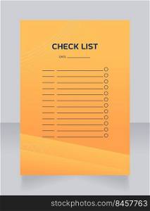 Check list worksheet design template. Printable goal setting sheet. Editable time management s&le. Scheduling page for organizing personal tasks. Astro Space Regular, Saira Light fonts used. Check list worksheet design template