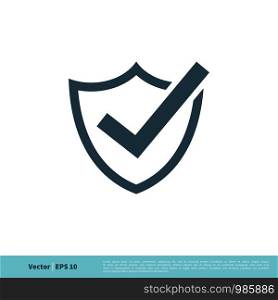 Check Mark and Shield Icon Vector Logo Template Illustration Design. Vector EPS 10.