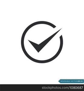 Check mark, Checklist in Circle Icon Vector Template Illustration Design