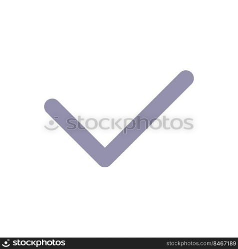 Check mark flat color ui icon. Accept action. Task management. Checkbox. Correct choice. Right answer. Simple filled element for mobile app. Colorful solid pictogram. Vector isolated RGB illustration. Check mark flat color ui icon