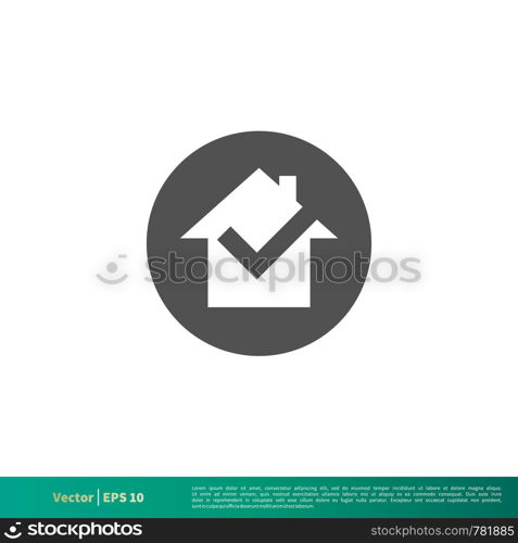 Check Mark Home Icon Vector Logo Template Illustration Design. Vector EPS 10.