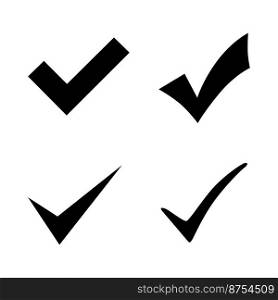 Check mark icon set. Isolated vector sign symbol. Vector illustration