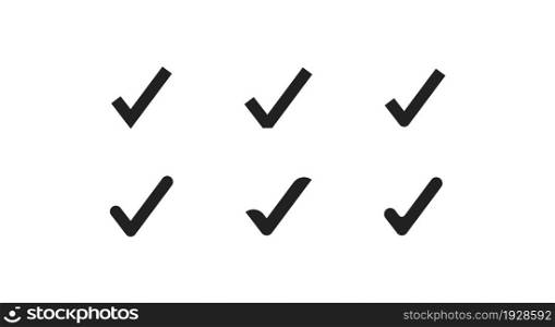 Check mark icon. Yes symbol, ok concept web button sign in vector flat style.
