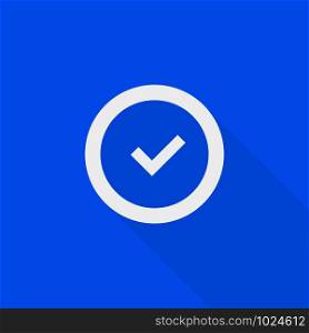 check mark in flat style with shadow, vector. check mark in flat style with shadow