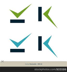 Check Mark K Letter Icon Vector Logo Template Illustration Design. Vector EPS 10.