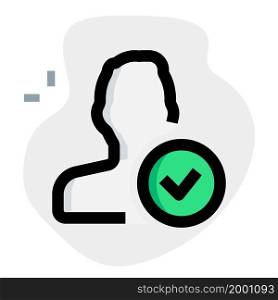 check mark on a natural user for authentication and approval
