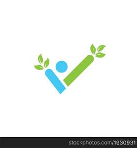 check mark or healthy life people icon vector illustration concept design template