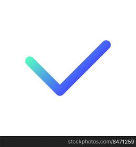 Check mark pixel perfect gradient linear ui icon. Accept action. Task management. Correct choice. Line color user interface symbol. Modern style pictogram. Vector isolated outline illustration. Check mark pixel perfect gradient linear ui icon