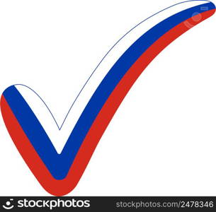 Check mark Russia flag symbol elections, voting approval RU rus