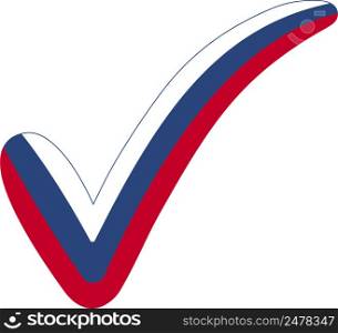 Check mark Russia flag symbol elections, voting approval RU rus