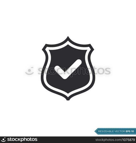 check mark shield pictogram icon logo template Illustration Design