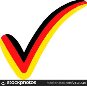 Check mark style Germany flag symbol elections, voting approval DE