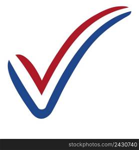 check mark style Netherlands flag symbol elections, voting and approval, vector concept