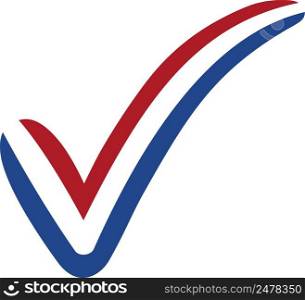 Check mark style Netherlands flag symbol elections, voting approval Netherlands