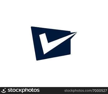 Check mark V Letter Logo Template