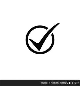 Check mark vector icon. Check mark in circle. Check mark black icon isolated on white background. Eps10. Check mark vector icon. Check mark in circle. Check mark black icon isolated on white background