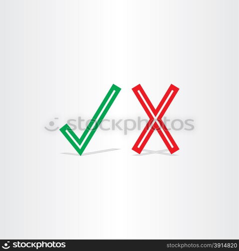 check mark yes and no symbol design element sign