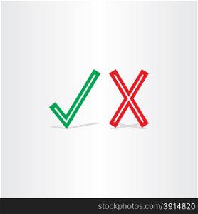 check mark yes and no symbol design element sign