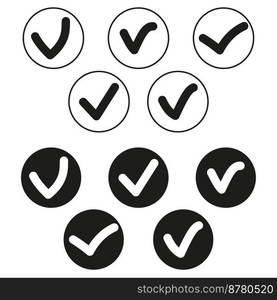 check marks icons. Exam checklist icon. Question mark isolated. Vector illustration. EPS 10.. check marks icons. Exam checklist icon. Question mark isolated. Vector illustration.