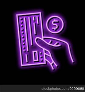 check payment neon light sign vector. check payment illustration. check payment neon glow icon illustration