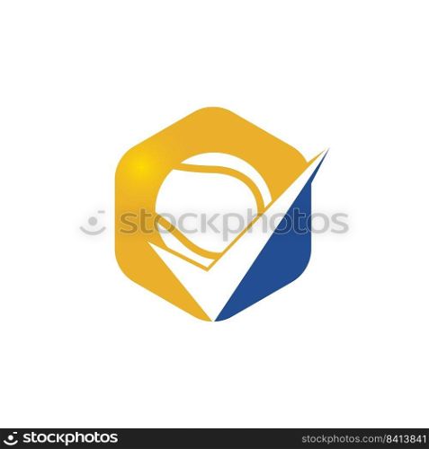 Check Tennis vector logo design. Tennis ball and tick icon logo. 