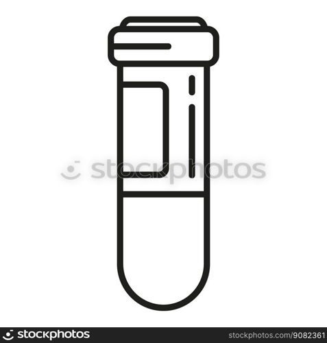 Check test tube icon outline vector. Corona lab. Virus swab. Check test tube icon outline vector. Corona lab