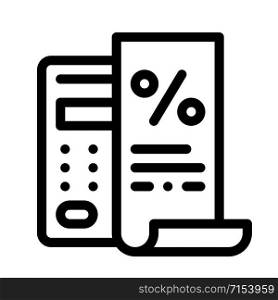 Check with Mathematical Interest Calculations Icon Vector. Outline Check with Mathematical Interest Calculations Sign. Isolated Contour Symbol Illustration. Check with Mathematical Interest Calculations Icon Vector Outline Illustration