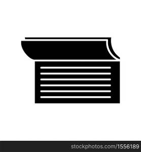Checkbook black glyph icon. Document for commerce. Payroll for payment. Check book notes. Accounting service. Banking operation. Silhouette symbol on white space. Vector isolated illustration. Checkbook black glyph icon