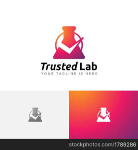 Checked Trusted Lab Science Health Biology Modern Logo