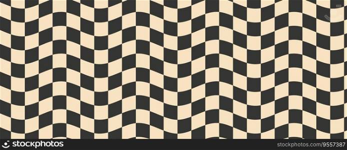 Checkerboard wavy pattern. Abstract chess square print. Black and pastel color psychedelic optical illusion. Warped flag with geometric graphic. Y2k design for banner.. Checkerboard wavy pattern. Abstract chess square print. Black and pastel color psychedelic optical illusion. Warped flag with geometric graphic. Y2k design for banner