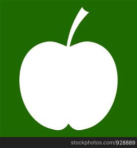 Checkered apple icon white isolated on green background. Vector illustration. Checkered apple icon green