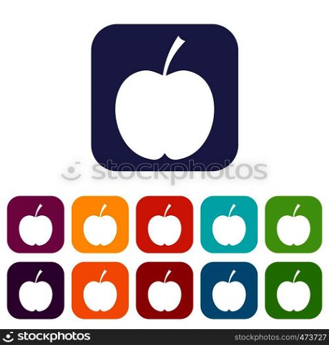 Checkered apple icons set vector illustration in flat style In colors red, blue, green and other. Checkered apple icons set flat