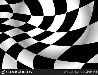 checkered flag flapping in the wind with black and white squares