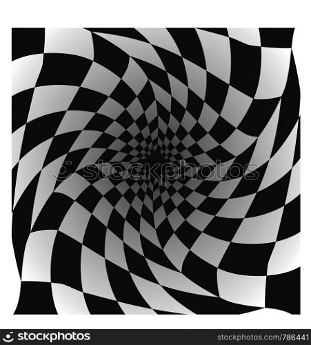 Checkered pattern with distortion effect. Chess background. Vector illustration EPS10. Checkered pattern with distortion effect. Chess background.Vector illustration