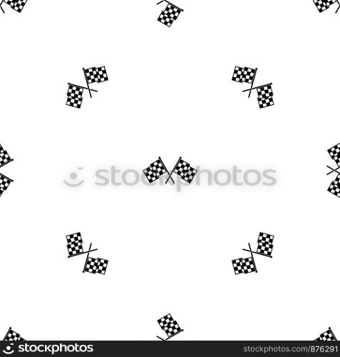 Checkered racing flags pattern repeat seamless in black color for any design. Vector geometric illustration. Checkered racing flags pattern seamless black