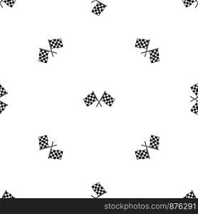 Checkered racing flags pattern repeat seamless in black color for any design. Vector geometric illustration. Checkered racing flags pattern seamless black