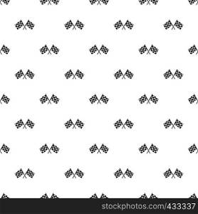 Checkered racing flags pattern seamless in simple style vector illustration. Checkered racing flags pattern vector