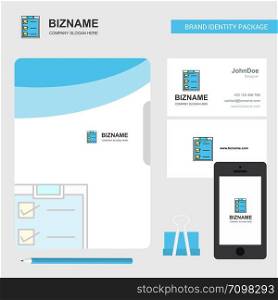 Checklist Business Logo, File Cover Visiting Card and Mobile App Design. Vector Illustration