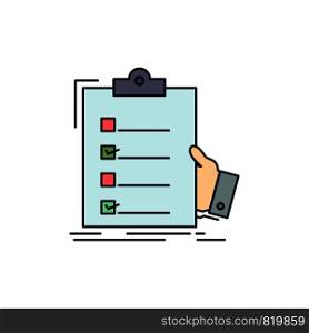 checklist, check, expertise, list, clipboard Flat Color Icon Vector