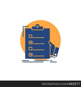 checklist, check, expertise, list, clipboard Glyph Icon.. Vector EPS10 Abstract Template background