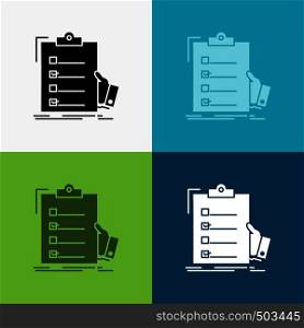 checklist, check, expertise, list, clipboard Icon Over Various Background. glyph style design, designed for web and app. Eps 10 vector illustration. Vector EPS10 Abstract Template background