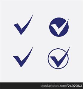 Checklist check mark logo vector or icon. Tick symbol in green color illustration. Accept okey symbol for approvement or cheklist design