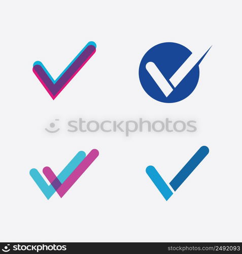 Checklist check mark logo vector or icon. Tick symbol in green color illustration. Accept okey symbol for approvement or cheklist design